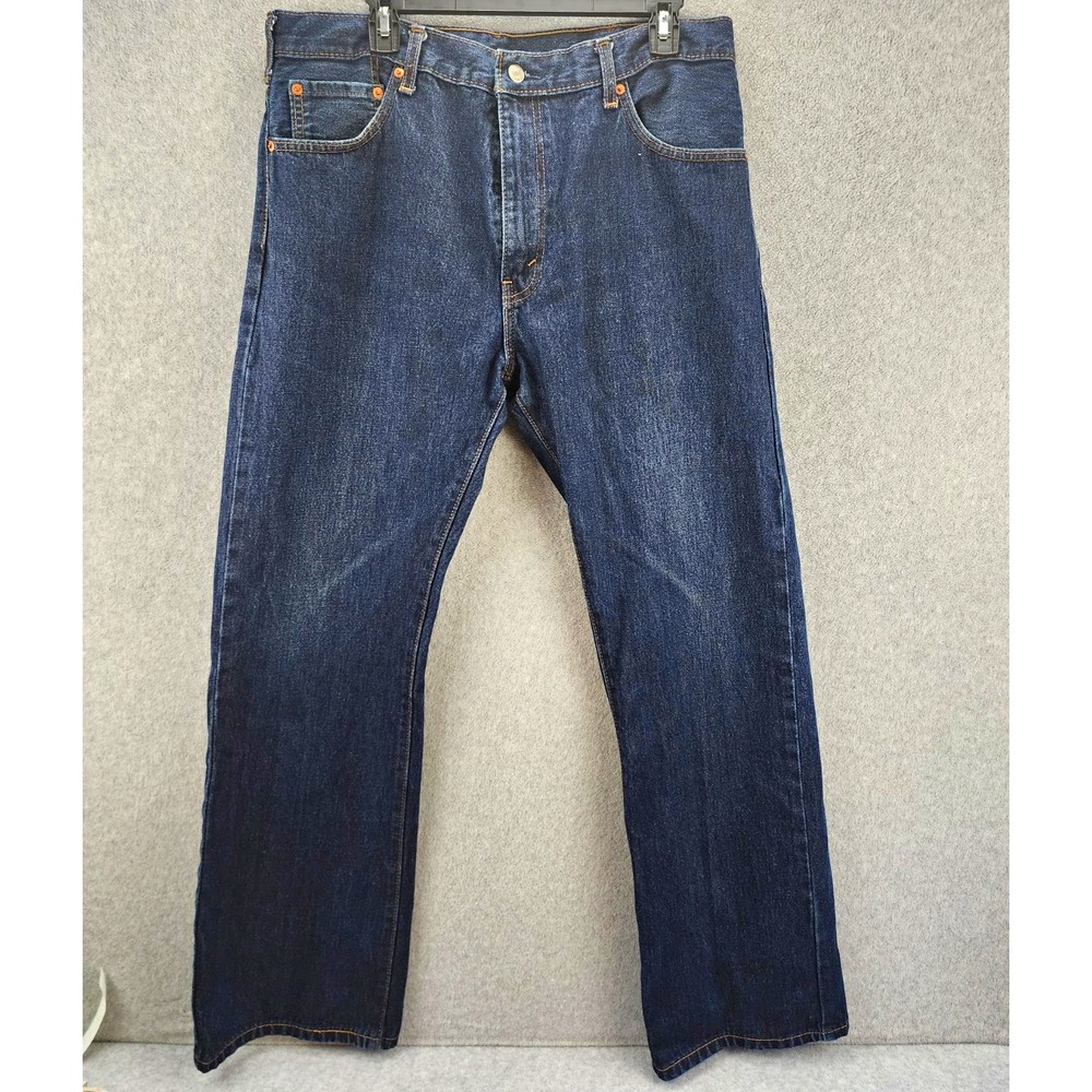Levi's 517 Men's Bootcut Jeans Blue Dark Wash Size 36x32 Mid Rise 5-Pocket